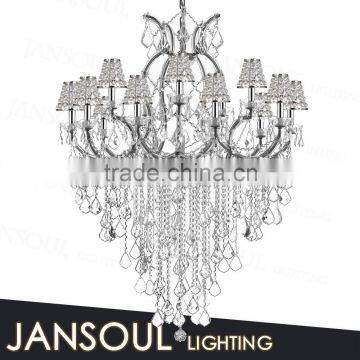 chinese architectural design antique home light frame decoration k9 crystal chain chandelier with mini glass lampshape