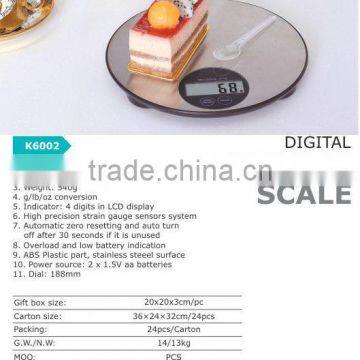 Digital Kitchen Scale 5kg 280g LCD ABS plastic part HS code 84231000