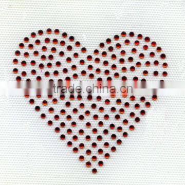 Iron On Transfer Applique Rhinestone Red Heart