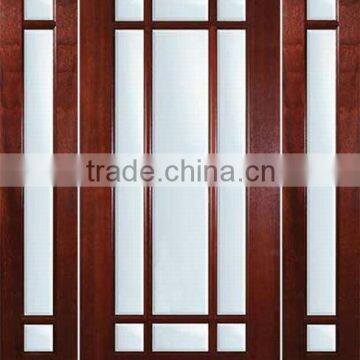 Full Lite Glass Wooden French Doors Design With Side Lite DJ-S9012ST-1
