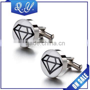 Fashion Metal Cuff Links for Women Diamond Printing Charming Sleeve Button