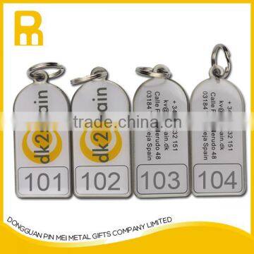 Hotel ID Room Number Key Chain With High Quality Metal Printed Customized Logo photo-2