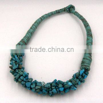 2015 Turquoise Necklace White Stone Necklace Set