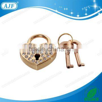 New Brand Mini Gold Lock for Bracelets Pendant With Rhinestones photo-2