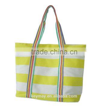  China wholesale plain colorful women canvas bag stripe