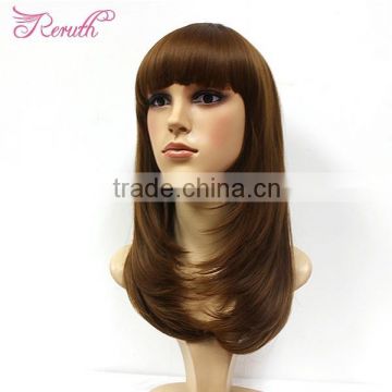 Fashion wholesale top quality natural fashion full long hair wig