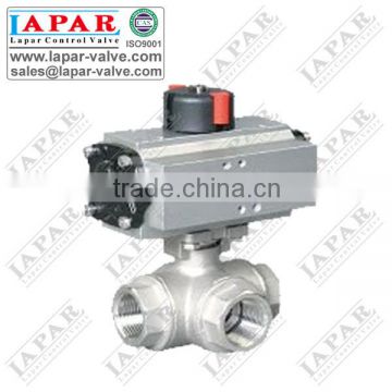 LPA14 Thread 3 way Ball Valve Pneumatic Actuator