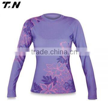 Sulimation lycra rash guard for lady