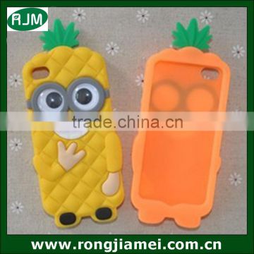 Fancy new silicone phone case for iphone 5s pineapple minion case