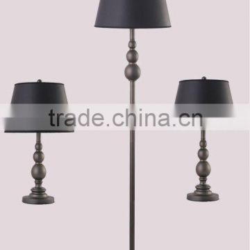 2015 New Black Metal Hotel Style Table Lamp/Light with Black Shade