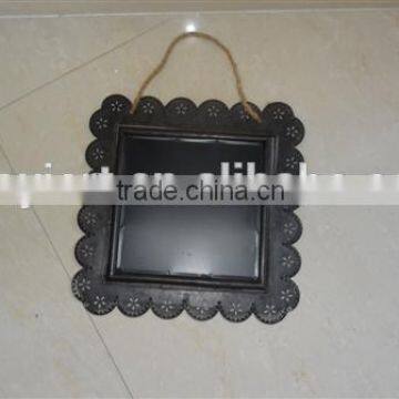 SQUARE METAL SHABBY CHALK BOARD WALL HANGING