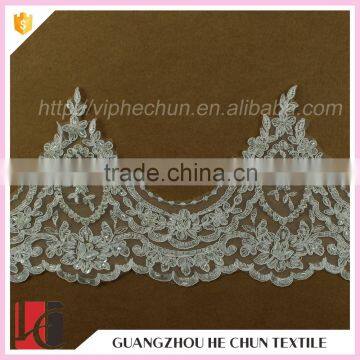 HC-2290-1 Hechun White Whole Sale Bead Raschel Lace Bridal Trim photo-2