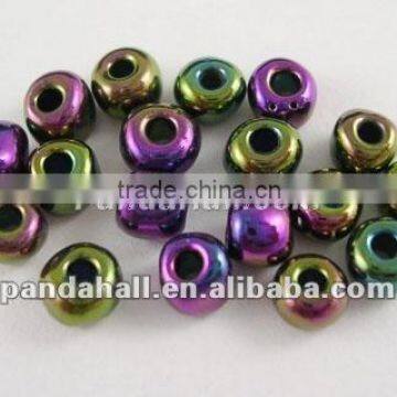 6/0 Glass Seed & Bugle Beads, Multi Colored, Iris Purple(SDB4mm603)