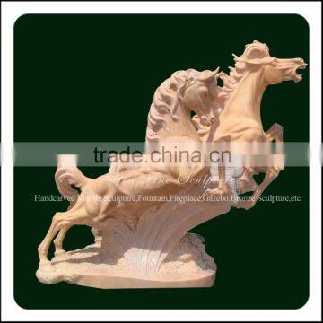 Hand Carved Outdoor Graden Sunset Marble Horse