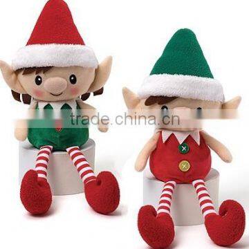 Custom long hand plush christmas elf toy/ Soft and Stuffed Elf toy