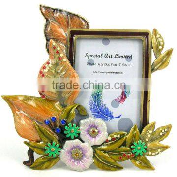 wholesale metal photo frame,Decorated with Beautiful flower, Made of Alloy