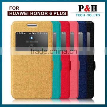 China Wholesale PU Leather Case Flip Phone Case with Window View for Huawei Honor 6