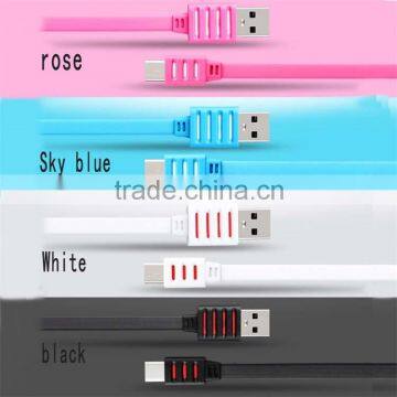 2016 Colorful Noodle Flat Line Speed Charging Type-C to USB 2.0 Data Cable Quality Choice photo-6
