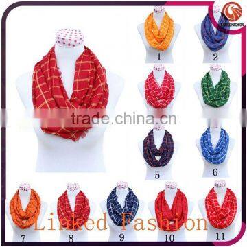 Red Plaid Scarf,11 Colors Women Fashion Tartan Scarf Viscose Voile Red Plaid Scarf photo-3