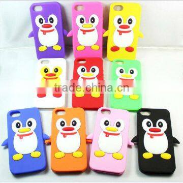 Penguin shape silicone case for iphone5, high quality, PAYPAL accepted