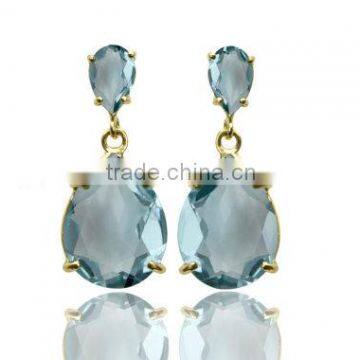 The Gopali Jeweller Designer Blue Topaz Hydro Gemstone Earring