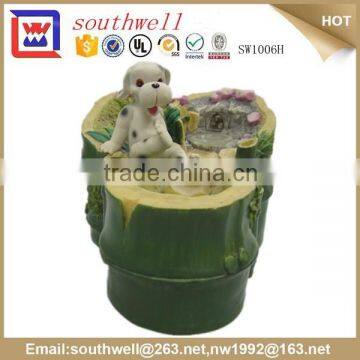 polyresin bamboo battery operated garden fountain