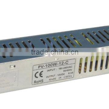 100w constant voltage 24v indoor led power supply with input 170-240V