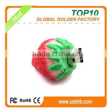 China wholesale bulk 2gb cute PVC strawberry usb pendrive