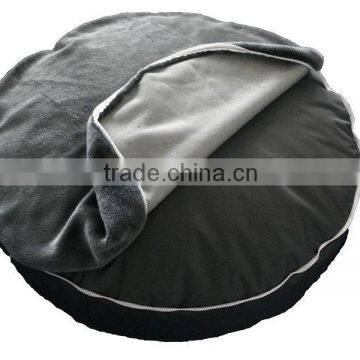 Round Washable Faux Fur Dog Bed