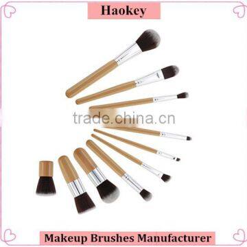 Natural Wood Handle Makeup brushes set 11 pcs