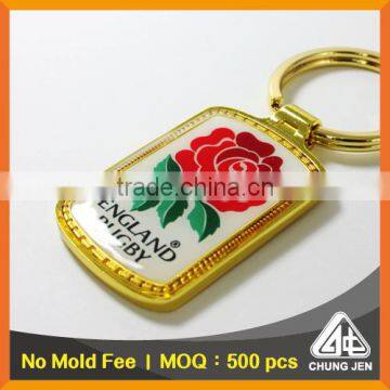 Customized gold zinc alloy blank giveaways souvenir print custom keychain