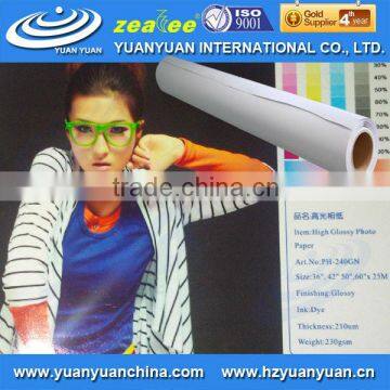 PH-240GN,1.07mWidth Water-Base Glossy Photo Paper For DYE Ink,Inkjet Media