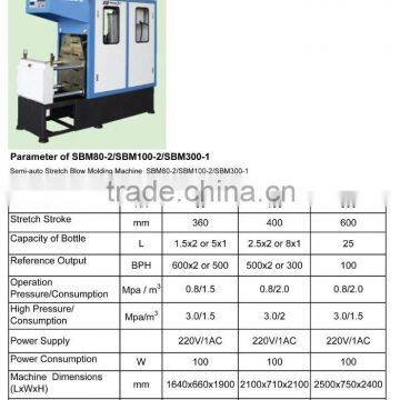 Semi- auto stretch blow molding machine