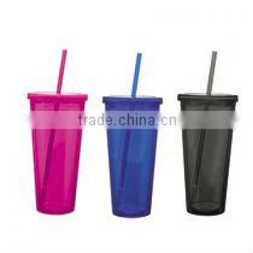 Acrylic tumblers with straw