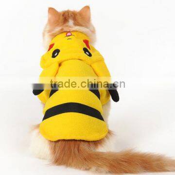 Pokemon go Hot Pet Puppy Dog Yellow Coat Pikachu Cosplay Clothes Costumes Cute Clothing for Dogs and Cat