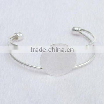 Wholesale 100PC 25MM Pad Adjustable Silver Plated Bangle Cuff Lock Blank Bracelet Bangle With Tray photo-3