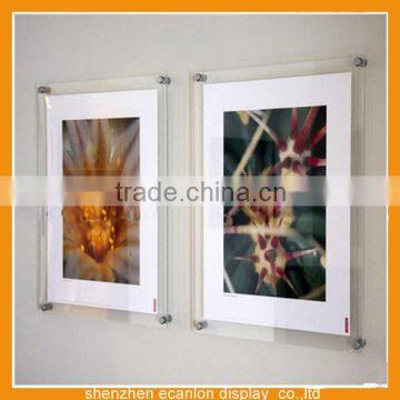 Transparent magnetic hanging picture frame acrylic 3x3 photo frame for sale