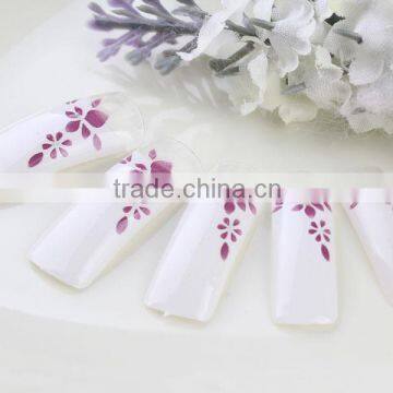 70 Pcs Pre-Design False French flower nail full cover elegant nail tips