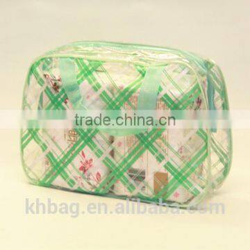 colorful Transparent Plastic PVC Bags Travel Makeup cosmetic pouch with plastic zip