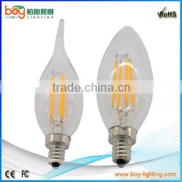 high quality 2w candle filament light bulb 2200k candle e14 light