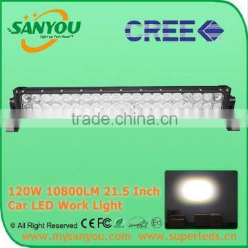 2015 Sanyou 120W 10800lm 6000k LED Auto Work Light Bar, 21.5inch led light bar for offroad, Jeep, SUV