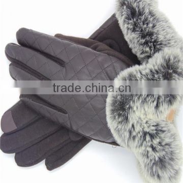 Colorful Women Winter Sheepskin Leather Work Glove