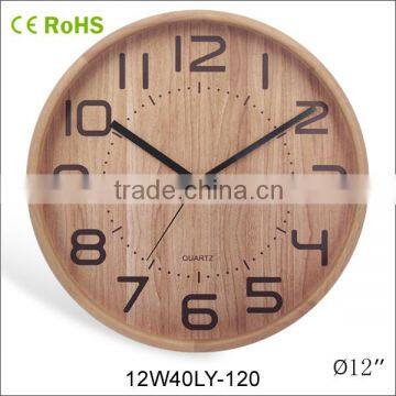 12 inch nature wood oriental wall clock themes (12W40LY-S120)