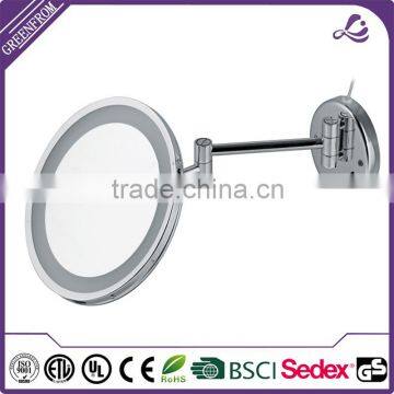 Metal Base Material Wall Mounted Magnifying Glass Mirror