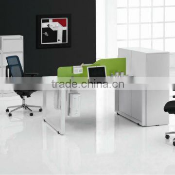 Hot-sale Modern new design two Seats Office Desk furniture with steel file cabinet TA009