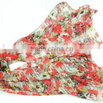 screen printed polyester lady scarf latest design 2014 proffesional supplier