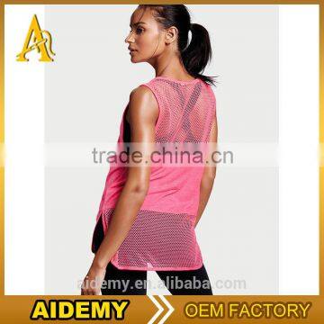 Wholesale Fitness Activewear Women's Mesh Tank Top Sexy t Shirt photo-2