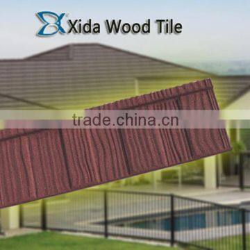 Cheap and durable building material wood stone coated metal roofing tile