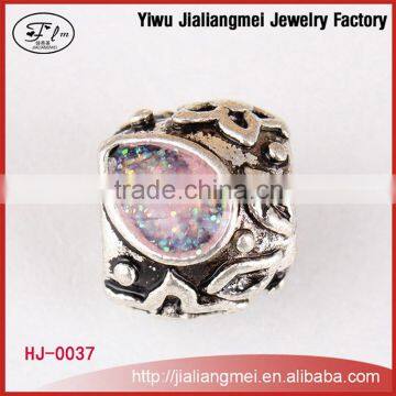 Fashion DIY alloy charm Rhinestone Rondelle Beads for Bracelet