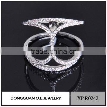 China Factory Custom OEM Sterling Silver Rings Rhodium Polished Wedding Rings for Women photo-5